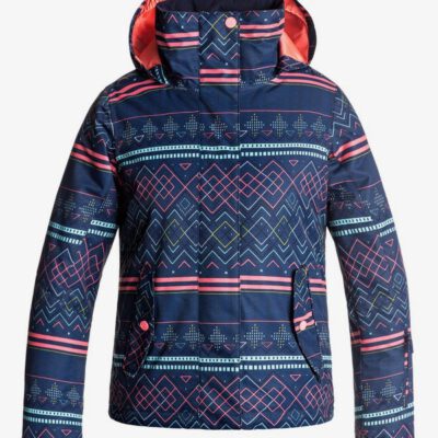 Chaqueta esquí ROXY niña con capucha Jetty SODALITE BLUE_ASTA FAIRISLE (byb9) Ref. ERGTJ03033 Azul color étnico