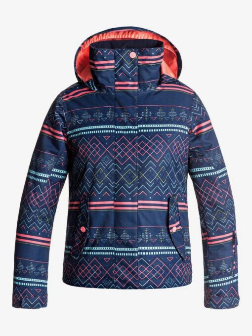 Chaqueta esquí ROXY niña con capucha Jetty SODALITE BLUE_ASTA FAIRISLE (byb9) Ref. ERGTJ03033 Azul color étnico