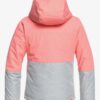 Chaqueta esquí ROXY niña con capucha pelo sintético Jetty Block SHELL PINK (mhg0) Ref. ERGTJ03059 Rosa palo y gris claro