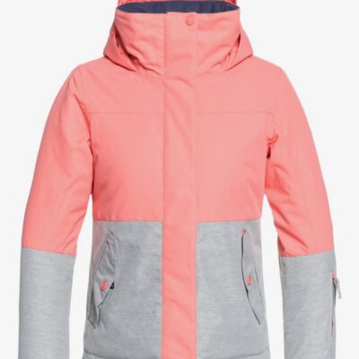 Chaqueta esquí ROXY niña con capucha Jetty Block SHELL PINK (mhg0) Ref. ERGTJ03059 Rosa palo y gris claro