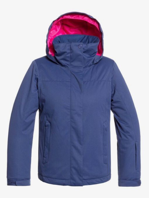 Chaqueta esquí ROXY niña con capucha Jetty MEDIEVAL BLUE (bte0) Ref. ERGTJ03083 azul detalles fucsia