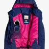Chaqueta esquí ROXY niña con capucha Jetty MEDIEVAL BLUE (bte0) Ref. ERGTJ03083 azul detalles fucsia