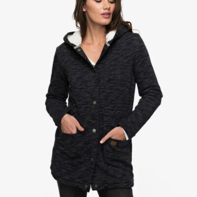 Chaqueta ROXY de punto con capucha para Muje Into The Storm CHARCOAL HEATHER (kpgh) Ref. ERJFT03611 Gris oscuro