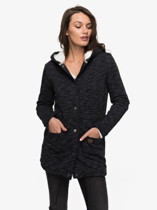 Chaqueta ROXY de punto con capucha para Muje Into The Storm CHARCOAL HEATHER (kpgh) Ref. ERJFT03611 Gris oscuro