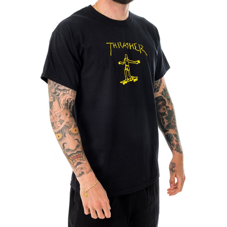 T-shirts Thrasher Flame Logo T-Shirt Charcoal Gray (110102