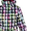 Chaqueta esquí RIP CURL niña con capucha Bubble Dots Jacket optica white Ref. 3262 Topos rojos negros y blanco