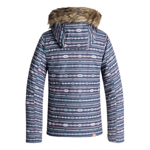 Chaqueta esquí ROXY niña con capucha pelo sintético Jett Sky (BQY4) Ref. ERGTJ03053 Azul estampado étnico