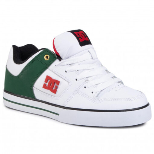 Zapatillas de piel cuero DC SHOES para hombre PURE SE Black/White/Gold Ref. 301024 Blanca/verde