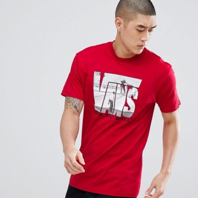 Camiseta Hombre VANS manga corta mn security CHILI PEPPER Ref. VA3H6C14A granate dibujo grande frontal