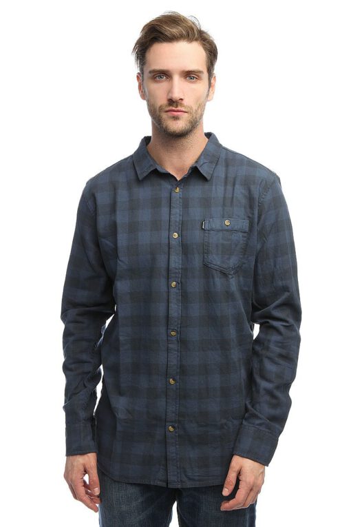 Camisa RIP CURL de Manga Larga franela Hombre Check Shirt Long Sleeve Shirt charcoal grey Ref. CSHDR4 cuadros grises