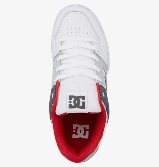 Zapatillas de piel cuero DC SHOES para hombre PURE White/Grey/Red Ref. 300660 Blanco gris y Roja