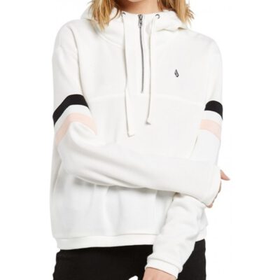 Sudadera volcom Mujer con capucha COLOR CODED HOODIE WHITE Ref. B4132001 Blanca bloques color mangas