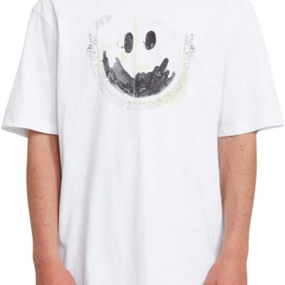 Camiseta Hombre VOLCOM manga corta FAKE SMILE BXY white Ref. A4312053 blanca sonrisa falsa