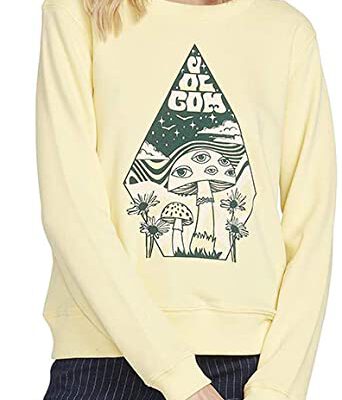 Sudadera volcom Mujer cuello redondo MAGLIONE SOUND CHECK YELOW Ref. B4612052 Amarilla setas