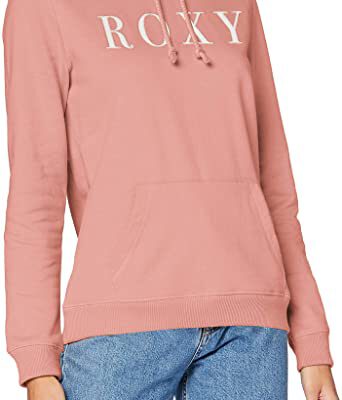 Sudadera ROXY con capucha básica para Mujer Day Breaks A (mkm0) Ref. ERJFT04274 Rosa palo logo blanco