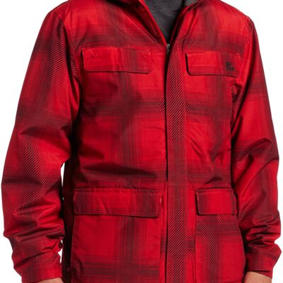 Chaqueta invierno Rip Curl hombre nieve acolchada con capucha cálida Answer Jacket Flame Scarlet Ref. S1CJGP Cuadros roja