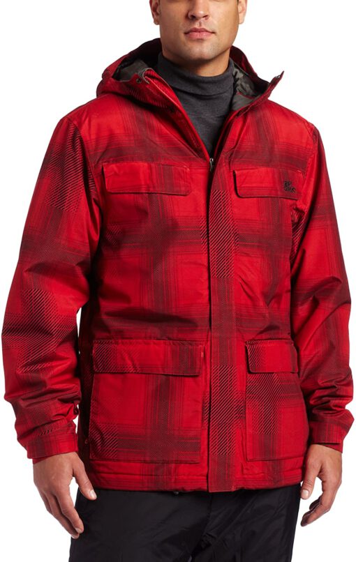 Chaqueta invierno Rip Curl hombre nieve acolchada con capucha cálida Answer Jacket Flame Scarlet Ref. S1CJGP Cuadros roja