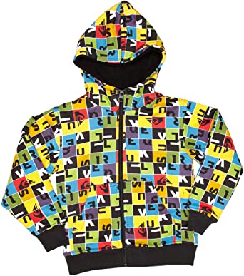 Sudadera exterior niño QUIKSILVER con capucha y forrada interior borreguito Hood Zip Sweat Sherpa All Over Shirt Jacke Ref. KKBSW913 multicolor logos