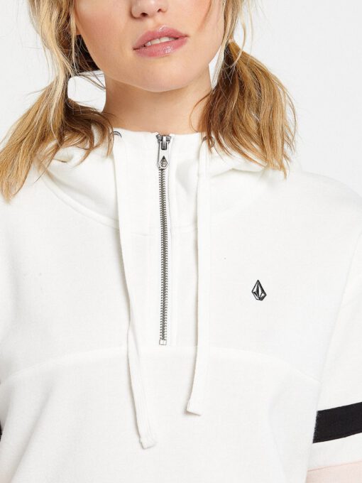 Sudadera volcom Mujer con capucha COLOR CODED HOODIE WHITE Ref. B4132001 Blanca bloques color mangas