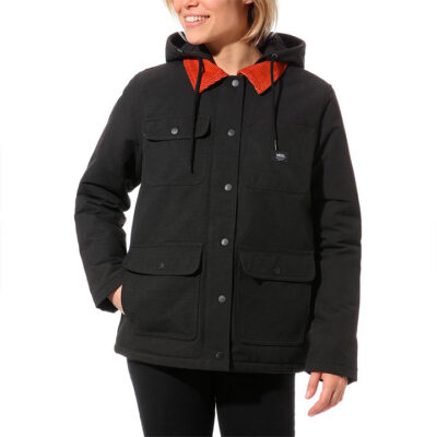 Abrigo VANS acolchada con capucha para Mujer Drill Chore Coat Mte Ref. VN0A4BFPBLK Negra