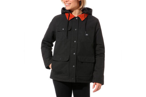 Abrigo VANS acolchada con capucha para Mujer Drill Chore Coat Mte Ref. VN0A4BFPBLK Negra