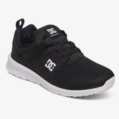 Zapatillas malla y ante DC SHOES para niño HEATHROW BLACK/WHITE (bkw) Ref. ADBS700047 Negra y blanca