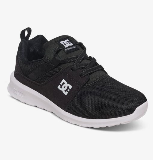 Zapatillas malla y ante DC SHOES para niño HEATHROW BLACK/WHITE (bkw) Ref. ADBS700047 Negra y blanca