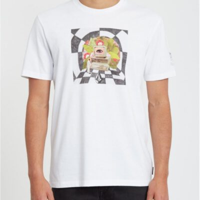 Camiseta Hombre VOLCOM manga corta SCHNIPPS - WHITE FLASH Ref. A5212054 blanca obra de arte de Schnip Schnips ojo