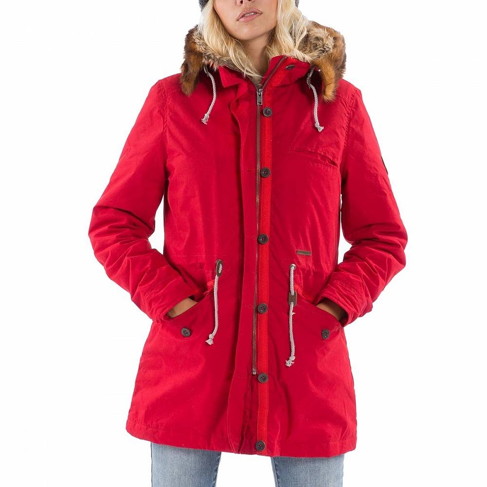 Chaqueta BILLABONG capucha pelo Forro Sherpa interior forrada pelo para Mujer Warm Daze Jacket F3JK06 roja | Martimpe Berart - Tienda de Moda en Gausach, Vielha, Valle de Aran