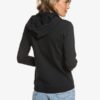 Sudadera ROXY con capucha para Mujer Secret Sands TRUE BLACK (kvj0) Ref. ERJFT03932 negra palmera tropical