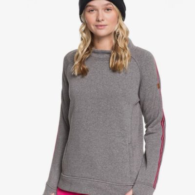 Sudadera Técnica ROXY cuello redondo Mujer Moon Drifter TRUE BLACK (kvj0) Ref. ERJFT03983 gris jaspeada