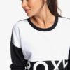 Sudadera ROXY cuello redondo Mujer Rendez-Vous With You HERITAGE HEATHER (sgrh) Ref. ERJFT04047 negra y blanca