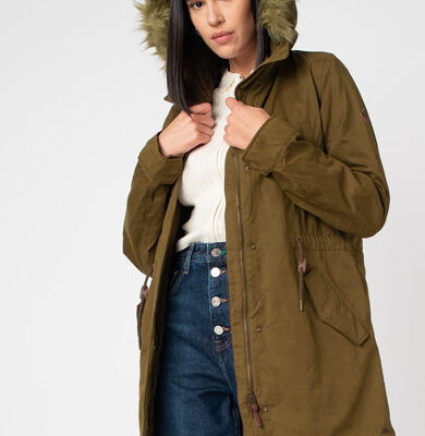 Chaqueta abrigo O'NEILL con capucha pelo para Mujer LW RELAXED PARKA Ref. 7P6006 Verde olliva