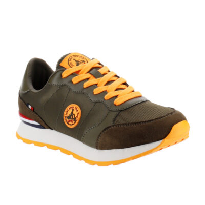 Zapatillas Jott RUNNING hombre BASKETS HOMME RUW Army Ref. 4924RUN-255 Verde caqui con detalles naranja