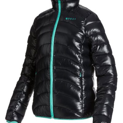 Chaqueta acolchada ROXY de plumas segunda capa para mujer JK CLOUD (kjv0) Ref. WTWJK203 Negra con detalles turquesa