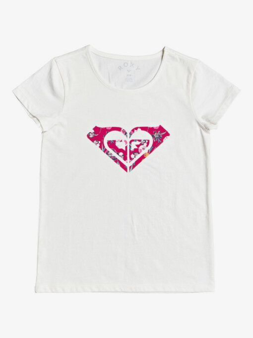 Camiseta ROXY niña manga corta Endless music print c  (wbko) Ref. ERGZT03571 blanco roto logo rosa 