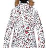 Anorak nieve ROXY con capucha mujer JET SKI ARMOY DIVA (MKJ1) Ref. ERJTJ00027 animal print blanca