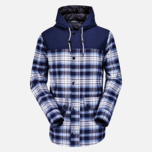 Chaqueta invierno Hombre VOLCOM con capucha 2x4 Jacket Ref. G0151403 cuadros azules/blancos