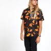 Camisa VOLCOM Manga Corta para Hombre llamativa SECRET LEAF - BLACK Blue Ref. A0412002 negra y naranja floral