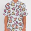 Camisa VOLCOM Manga Corta para Hombre llamativa OZZY SUN - AETHER BLUE Ref. A0412111 Azul flores Nueva Colección