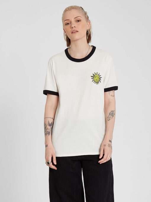 Camiseta corta VOLCOM Mujer manga corta OZZY RINGER - STAR WHITE Ref. B3512106_SWH blanca Sol Nueva Colección