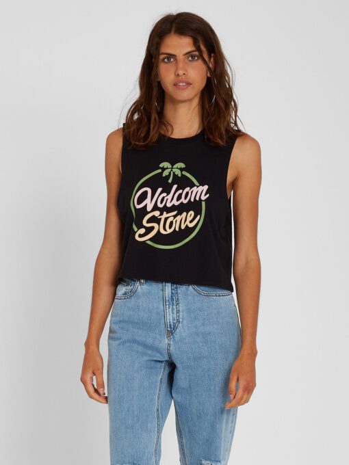 Camiseta VOLCOM Mujer tirantes STONE HOUR - NEGRO Ref. B4512102_BLK negra palmera Nueva Colección