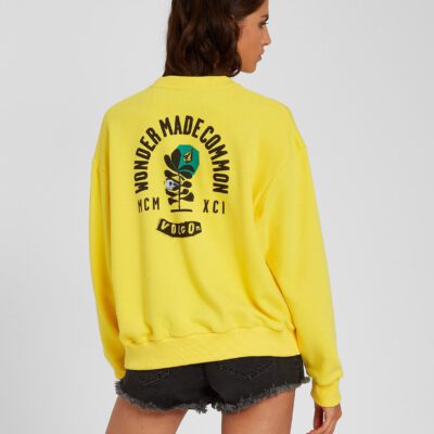 Sudadera volcom Mujer cuello redondo VOLCHECK - ACID LEMON Ref. B4612103_ACL amarillo limón Nueva Colección