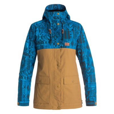 Anorak nieve DC SHOES con capucha mujer CRUISER Tribal (bqr6) Ref. EDJTJ03020 azul y camel