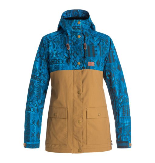 Anorak nieve DC SHOES con capucha mujer CRUISER Tribal (bqr6) Ref. EDJTJ03020 azul y camel