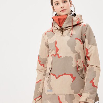 Anorak nieve DC SHOES con capucha mujer KYLINE HOT SAUCE DCU CAMO WMS (mnw6) Ref. EDJTJ03038 camuflaje beig