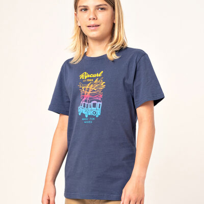 Camiseta RIP CURL Niño manga corta surfera Truckito Boy Navy Ref. KTEYD4 Azul furgoneta Surf