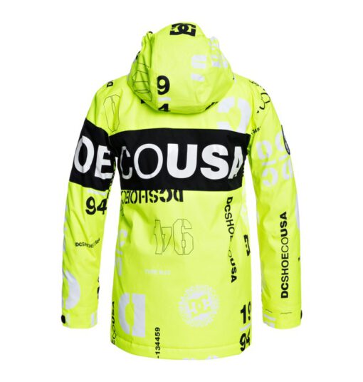 Chaqueta nieve DC Shoes niño con capucha Propaganda Snowboard JACKET SYNDICATE SAFETY YELLOW (xywk) Ref. ADBTJ03001 negra y amarilla flúor