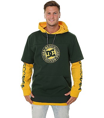 Sudadera DC SHOES Tecnica hombre con capucha DRYDEN gzf0 Ref. EDYFT03363 verde mangas amarillas Martimpe Berart Tienda de Moda en Gausach Vielha Valle de Aran