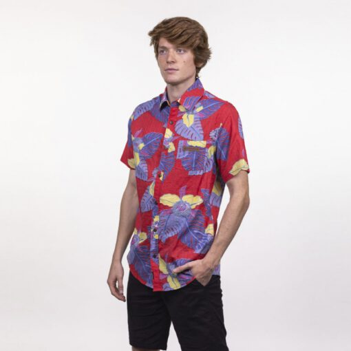 Camisa HYDROPONIC Manga corta Hombre divertida MAGNUM P.I. RED HAWAIIAN Ref. 21052-01 roja hawaiana